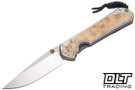 Chris Reeve Large Sebenza 31 - Polished Titanium & Blade - Box Elder Inlay - #53