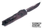 Microtech UTX-85 S/E Gen IV - Black and Pink Camo Handle - Topographic Blade - Signature Series - 12314-1TPBKPKCS