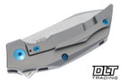 Reate T2500 - Belt Satin M390 Blade - Bead Blasted Titanium - Carbon Fiber Inlay