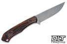 Goathead Knives Hunter 3.5 - Ironwood - Gunstock Checkering Pattern - Sandblasted Stonewash MagnaCut Blade #9
