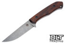 Goathead Knives Hunter 3.5 - Ironwood - Gunstock Hatch Pattern - Sandblasted Stonewash MagnaCut Blade #3