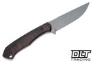 Goathead Knives Hunter 3.5 - Ironwood - Gunstock Hatch Pattern - Sandblasted Stonewash MagnaCut Blade #4