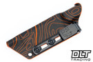 Goathead Knives Hunter 3.5 - Orange G-10 - Hatch Pattern - Sandblasted Stonewash MagnaCut Blade