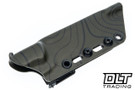 Goathead Knives Hunter 3.5 - OD Green G-10 - Rock Pattern - Sandblasted Stonewash MagnaCut Blade - Topo Kydex