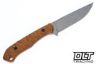 Goathead Knives Hunter 3.5 - Natural Canvas Micarta - Rock Pattern - Sandblasted Stonewash MagnaCut Blade