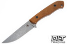 Goathead Knives Hunter 3.5 - Natural Canvas Micarta - Hatch Pattern - Sandblasted Stonewash MagnaCut Blade