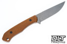 Goathead Knives Hunter 3.5 - Natural Canvas Micarta - Hatch Pattern - Sandblasted Stonewash MagnaCut Blade