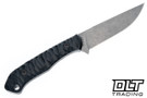 Goathead Knives Hunter 3.5 - Black G-10 - Rock Pattern - Sandblasted Stonewash MagnaCut Blade