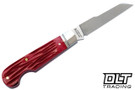 RoseCraft Elk River Easy Open Jack - Red Jigged Bone - Satin 14C28N Lambsfoot Blade