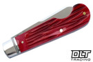 RoseCraft Elk River Easy Open Jack - Red Jigged Bone - Satin 14C28N Lambsfoot Blade