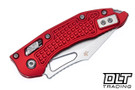 Microtech Mini Stitch Ram-Lok - Red Frag Handle - Stonewash Blade - 169MRL-10FRRD