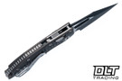 Microtech Mini Stitch Ram-Lok - Natural Clear Frag Handle - Black Blade - 169MRL-1FRNC