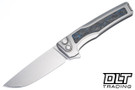 MachineWise Sonora - Zirblast Titanium - Blue Carbon Inlay - Stonewash S90V Blade - 062