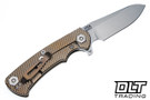 Hinderer Project X Sheepsfoot MagnaCut - Bronze Anodized Titanium - Stonewashed Blade - OD Green G-10 - Back