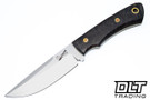 Bark River Custom Broadside CPM-154 - Black Elder Burl - Yellow Liners - Moasic Pins - Flat Grind
