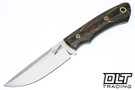 Bark River Custom Broadside CPM-154 - Rosewood Race Stripe in Bog Oak - Toxic & Natural Canvas Micarta Liners - Mosaic Pins - Flat Grind