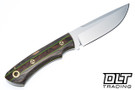 Bark River Custom Broadside CPM-154 - Rosewood Race Stripe in Bog Oak - Toxic & Natural Canvas Micarta Liners - Mosaic Pins - Flat Grind