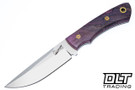 Bark River Custom Broadside CPM-154 - Lavender Spalted Maple - Pink & Black Liners - Moasic Pins - Flat Grind