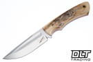Bark River Custom Broadside CPM-154 Fuller - Mammoth Bark - Red Liners - Mosaic Pins - Hollow Grind