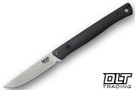 Reiff Drake - Full Flat Grind - Stonewashed MagnaCut Blade - Black Canvas Micarta