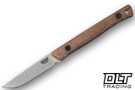 Reiff Drake - Full Flat Grind - Stonewashed MagnaCut Blade - Natural Canvas Micarta