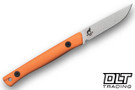 Reiff Drake - Full Flat Grind - Stonewashed MagnaCut Blade - Orange G-10