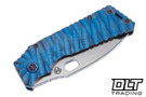 Medford TFF-1 Fat Daddy - Tumbled MagnaCut Blade - Blue Predator Sculpted Titanium - Flamed Hardware & Clip #1