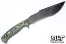 WTG Lanzeta C - SK85 Copper Washed Blade - Zombie Camo Scalloped G-10 - OD Green Kydex