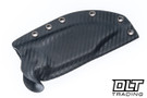 WTG V44C - K329 Satin Blade - OD Green Burlap Canvas Micarta - Black Carbon Fiber Kydex