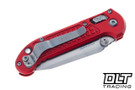 Microtech LUDT Ram-Lok T/E - Red Frag Handle - Stonewashed Blade - 1136RL-10FRRD