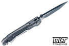 Microtech LUDT Ram-Lok T/E - Natural Clear Frag Handle - Black Blade - 1136RL-1FRNC