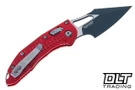 Microtech Mini Stitch Ram-Lok - Red Frag Handle - Black Blade - 169MRL-1FRRD