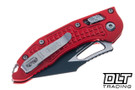 Microtech Mini Stitch Ram-Lok - Red Frag Handle - Black Blade - 169MRL-1FRRD