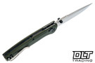 Hogue Mysto Folder -  Stonewash MagnaCut Drop Point Blade - OD Green Anodized Aluminum Frame