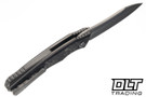 Hawk Talon Auto - Titanium Handle - Black Ops Marble Carbon Fiber Overlay - Brightwash M390 Blade