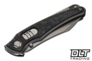 Hawk Talon Auto - Titanium Handle - Black Ops Marble Carbon Fiber Overlay - Brightwash M390 Blade