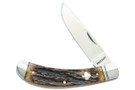 RoseCraft Obed Creek Bow Trapper - Dapper Jigged Bone - Brushed Satin 14C28N Drop Point Blade