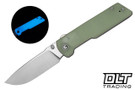 Civivi Zygon C25035-1 - Natural G-10 - Blue Glow Liner - Satin Nitro-V Blade