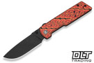 Civivi Zygon C25035-2 - Orange & Black Vortex Micarta - Black Stonewashed Nitro-V Blade
