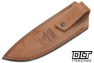 7Forge Hawkeye Hunter MagnaCut - Blue Denim Micarta - Yellow Liners - Brass Pins