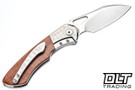 Olamic Cutlery WhipperSnapper Bolsterlock Wharnfoot - Satin Blade - Jeweled Titanium - African Makore Hardwood #152F - 794 - Back