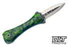 Darlington Edgecraft Velaris - Toxic Waste VooDoo Resin - Blue & Green Liners - Black Pins - Tapered Tang