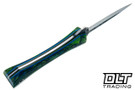 Darlington Edgecraft Velaris - Toxic Waste VooDoo Resin - Blue & Green Liners - Black Pins - Tapered Tang
