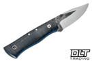 Darlington Edgecraft Scylla - Grey Curly Maple - Blue & White Liners - Black Pins