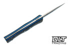 Darlington Edgecraft Scylla - Grey Curly Maple - Blue & White Liners - Black Pins
