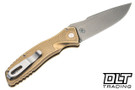Pro-Tech Spartan Pallas Auto - Radar Textured Aluminum Bronze - Stonewash MagnaCut Blade - Mosaic Button