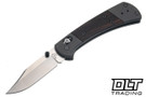 Buck 112 Ranger Crossbar - Cobalt Cerakote Aluminum with DymaLux Macassar Ebony Inlay - Satin MagnaCut Blade - 0112BRS18