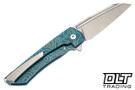 MachineWise Mojave - Teal Fine Step Titanium - Gold Topo Pattern - Stonewash S90V Blade #1531