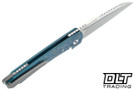 MachineWise Mojave - Teal Fine Step Titanium - Gold Topo Pattern - Stonewash S90V Blade #1531