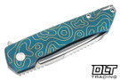 MachineWise Mojave - Teal Fine Step Titanium - Gold Topo Pattern - Stonewash S90V Blade #1531